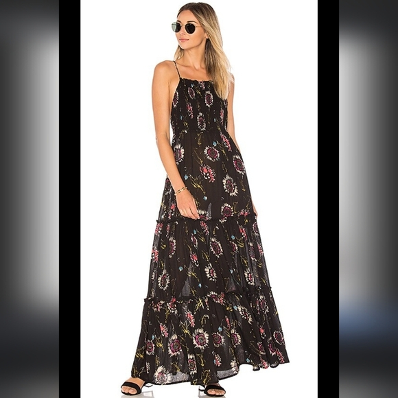 🌸 Free People |‎ Garden Party Spuagetti Floral Maxi Dress M - Picture 1 of 12